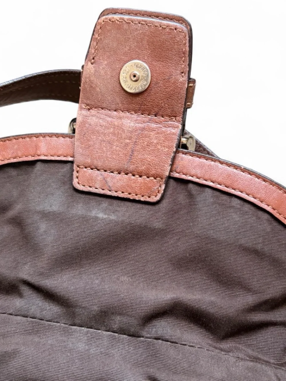 Coach Tan & Brown Signature Canvas Shoulder Bag